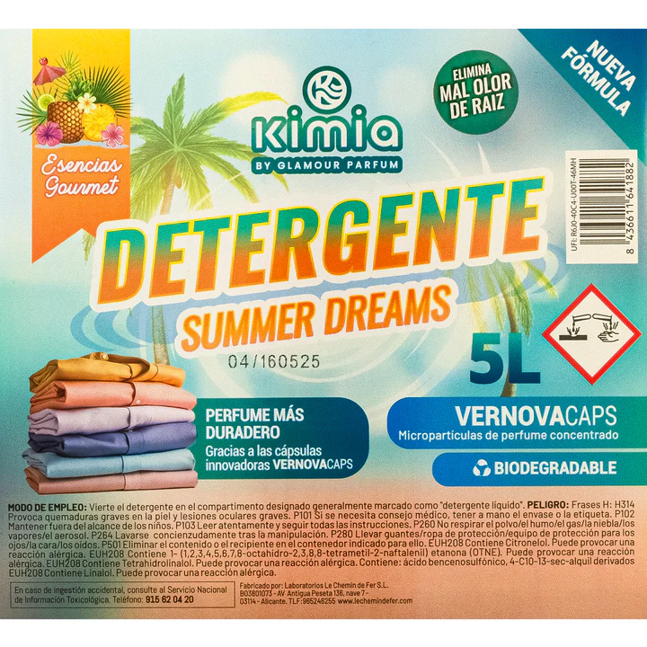 KIMIA-Pack-Premium-2-en-1-Detergente-Summer-Dreams-Suavizante-Milkshake-2×5-L-3.webp
