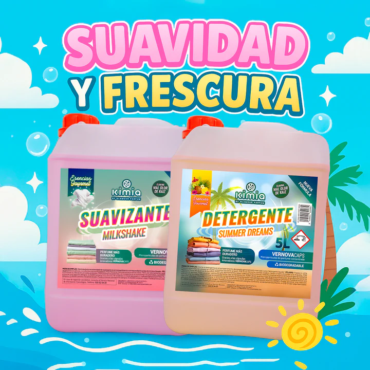 KIMIA-Pack-Premium-2-en-1-Detergente-Summer-Dreams-Suavizante-Milkshake-2×5-L-6.webp