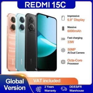 Xiaomi Redmi 15C Smartphone 4+256GB Cámara Dual AI 50MP Pantalla 6,9" 120 Hz Procesador Octacore Batería 6000 mAh Negro Versión ES